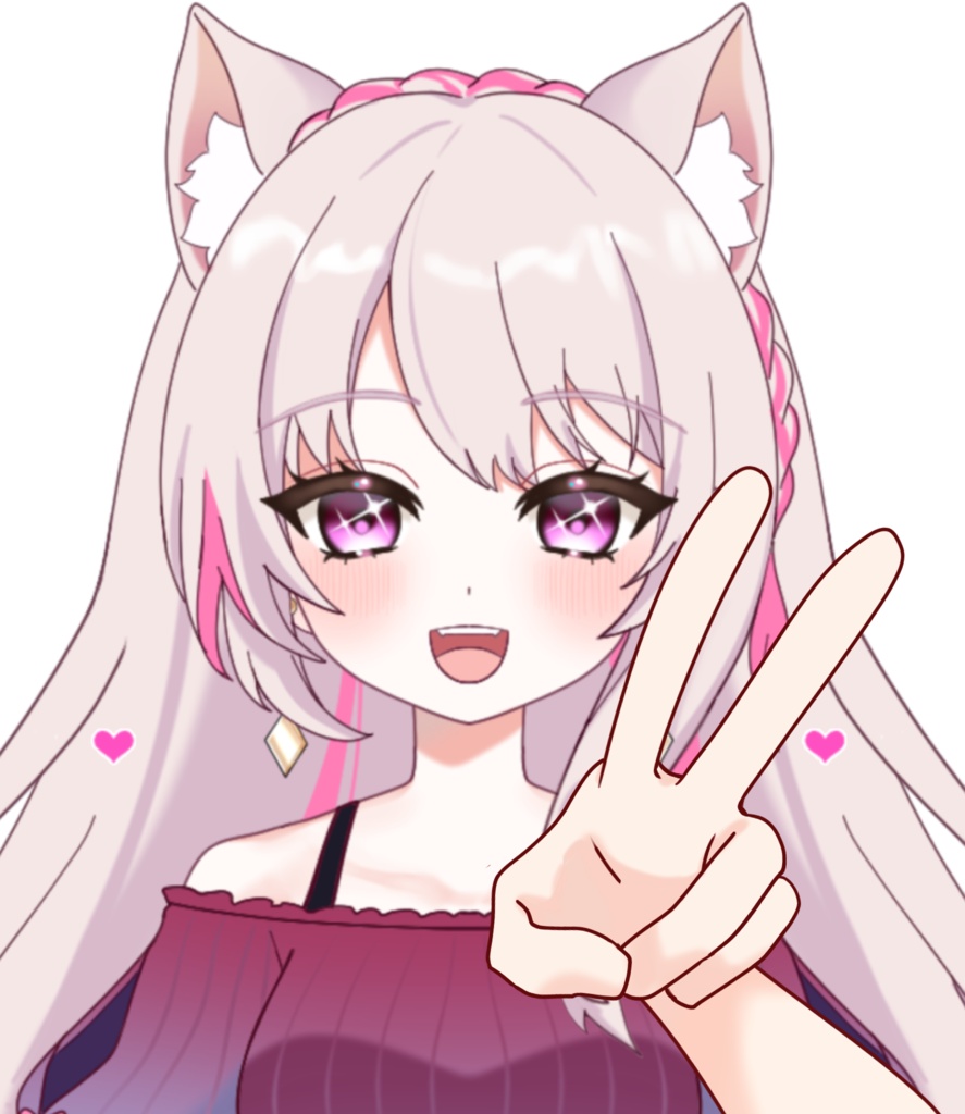Vtuber素材_ピースの手