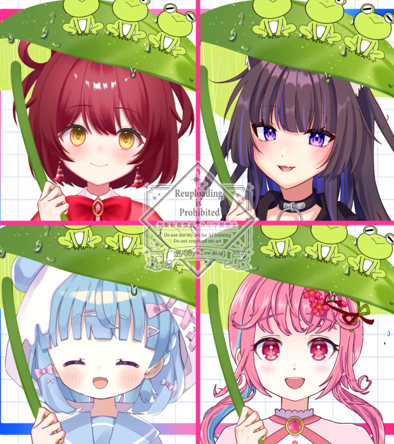 Vtuber素材_葉っぱの傘を持つ手