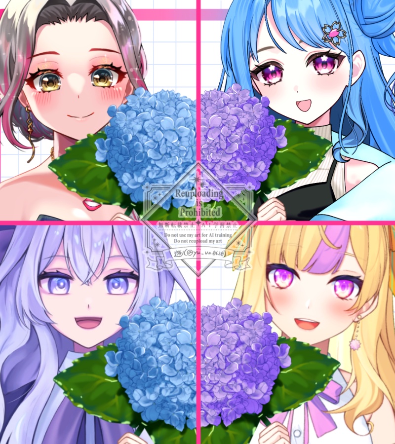 Vtuber素材_紫陽花を持つ手
