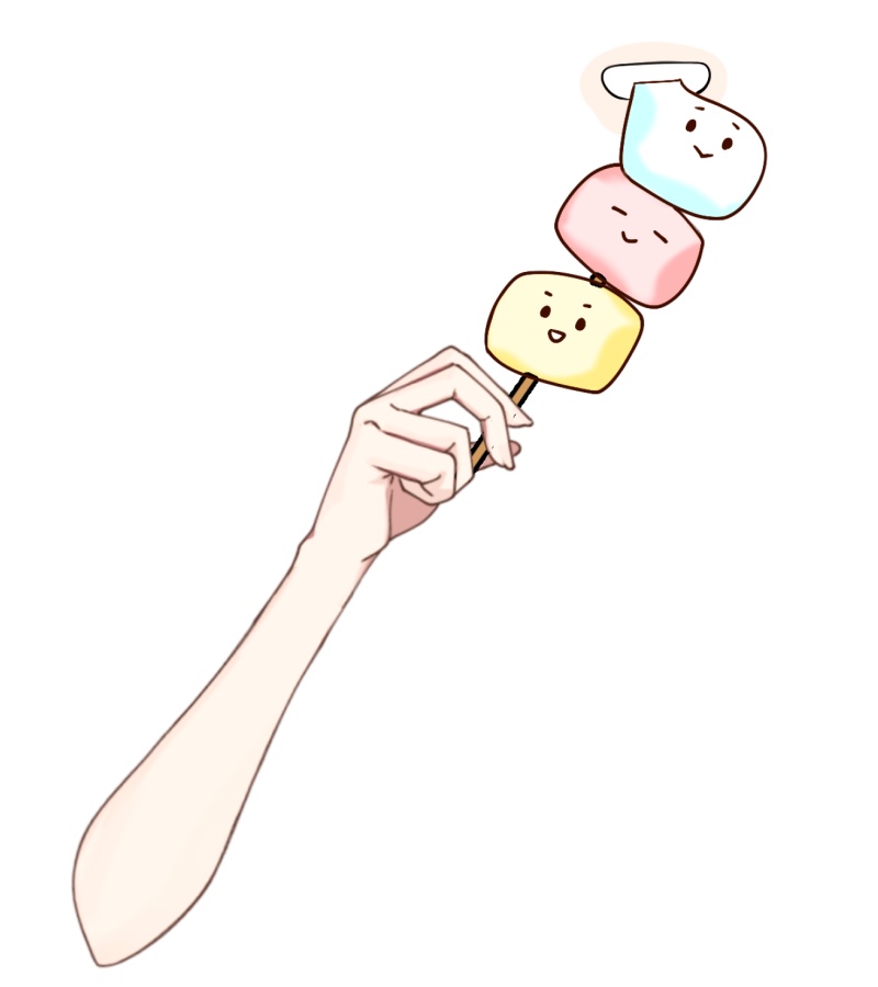 Vtuber素材_マシュマロを食べる手