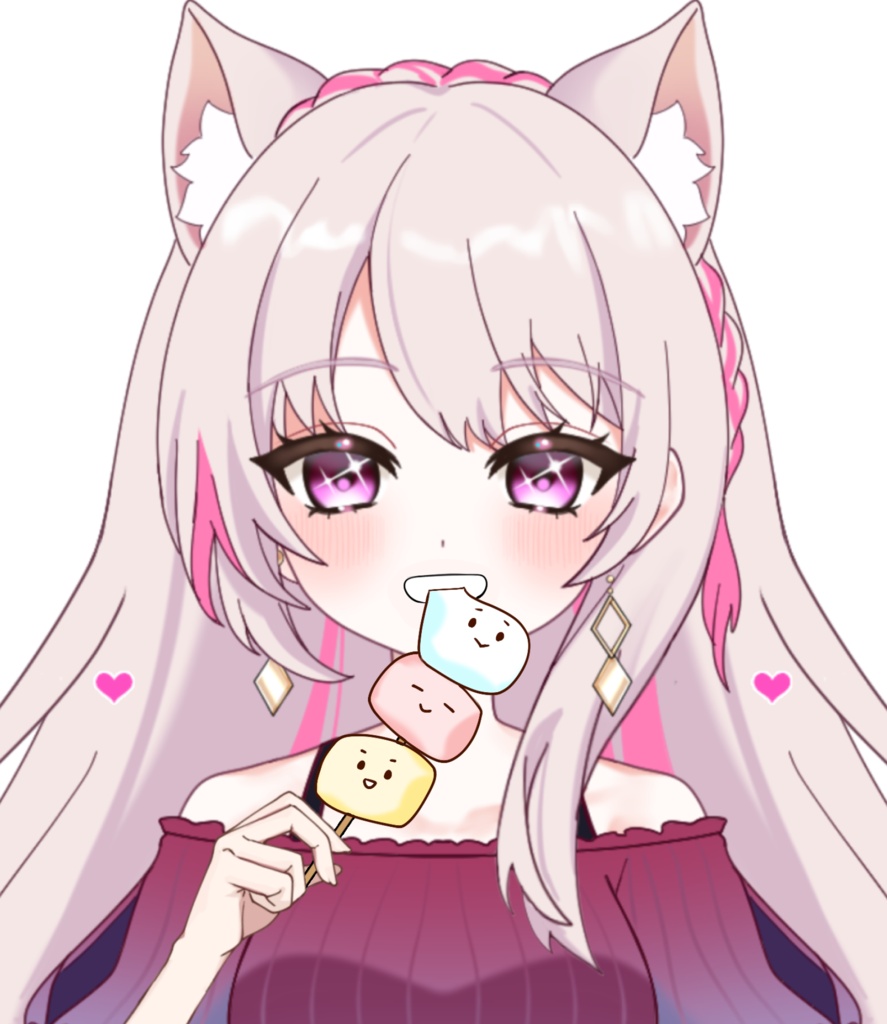 Vtuber素材_マシュマロを食べる手