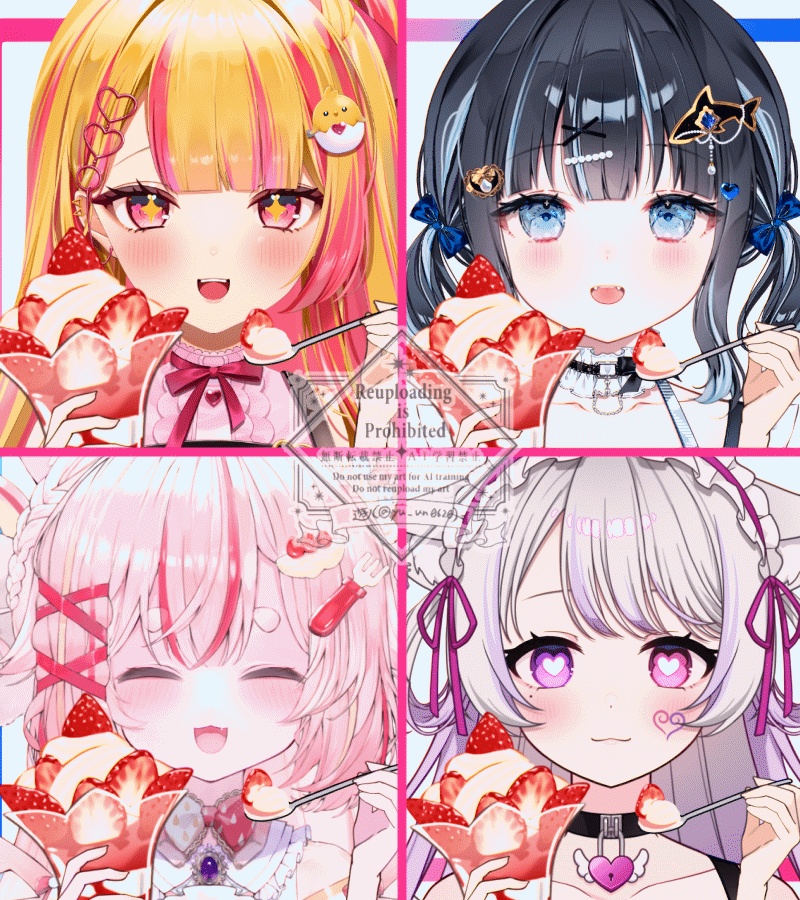 Vtuber素材_パフェを食べる手