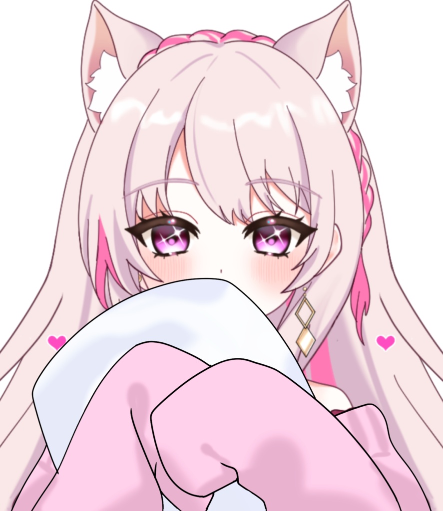 Vtuber素材_枕をぎゅっ_全4色