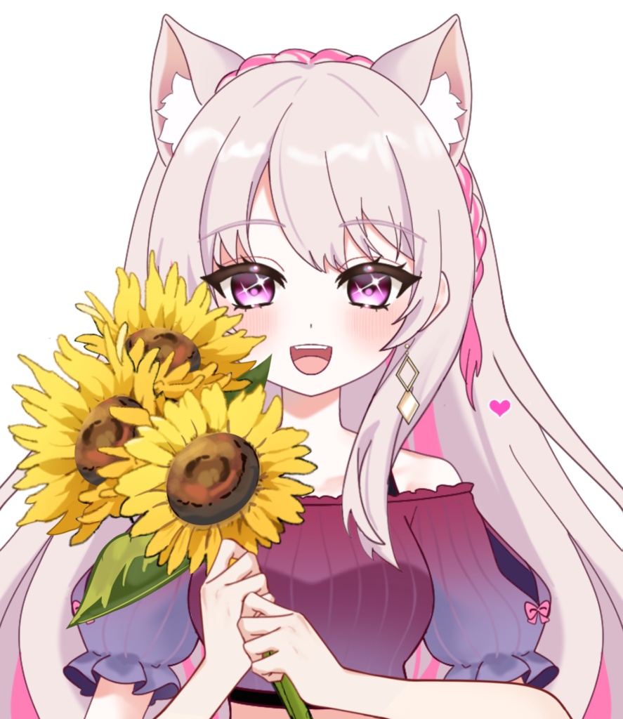 Vtuber素材_ひまわりを持つ手