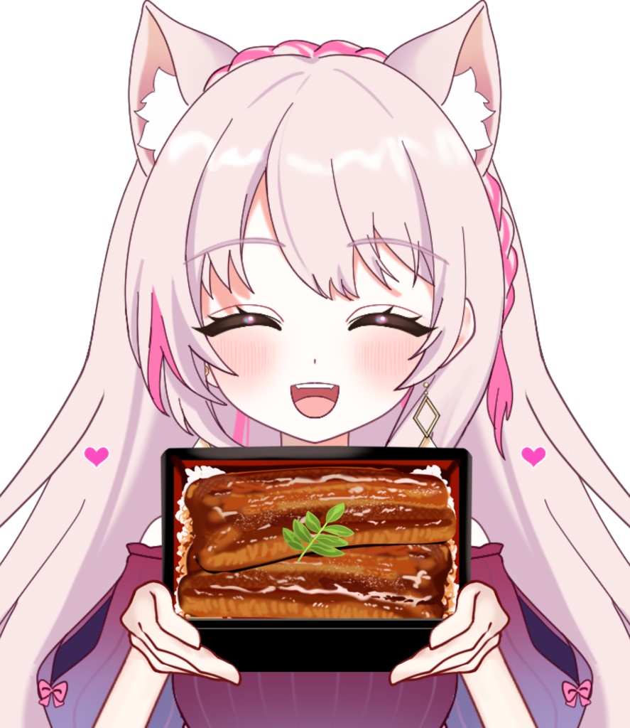 Vtuber素材_うな重を持つ手