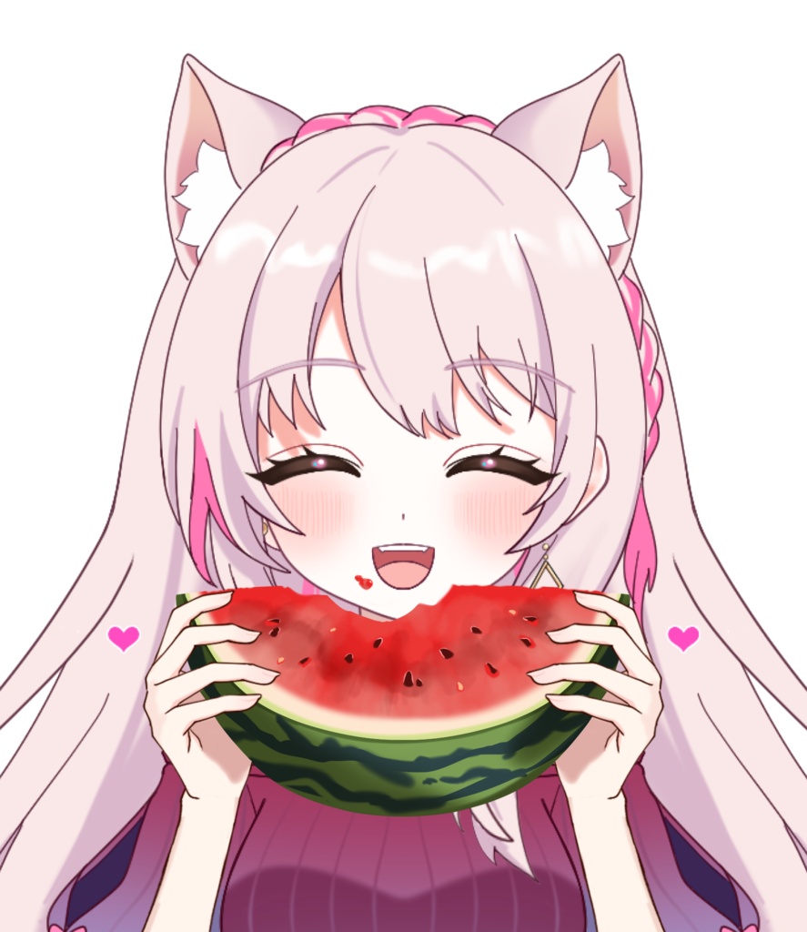 Vtuber素材_スイカを食べる手