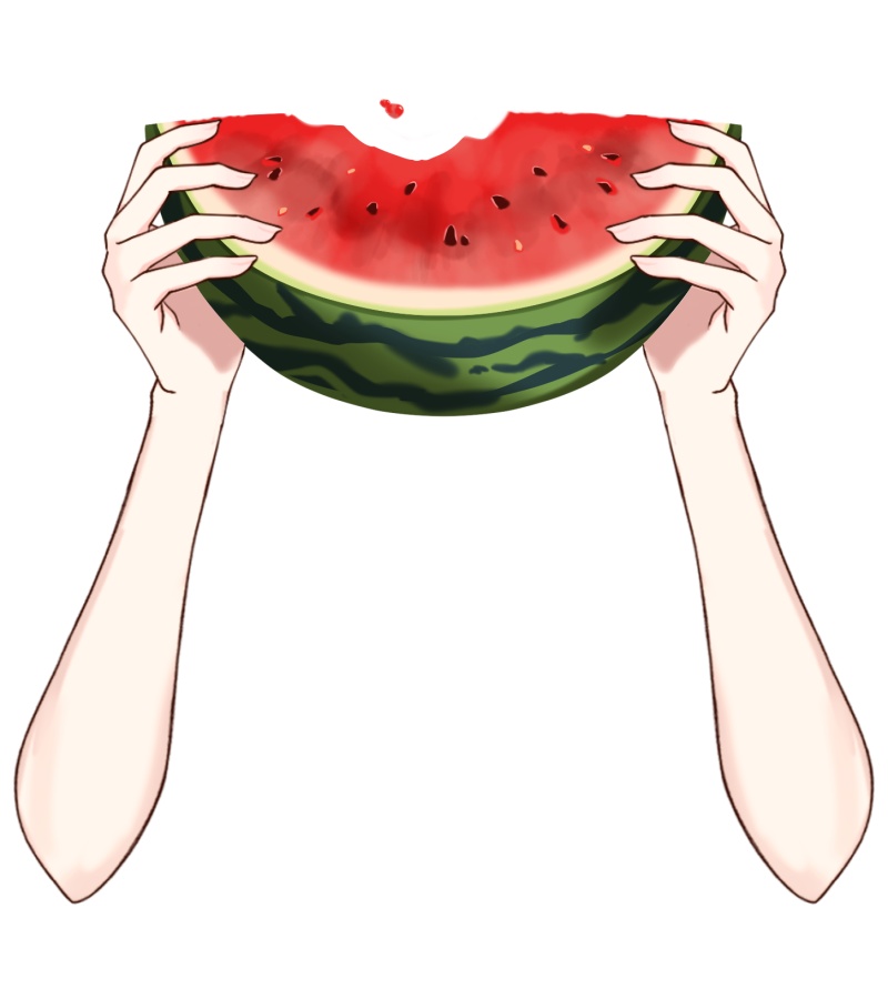 Vtuber素材_スイカを食べる手