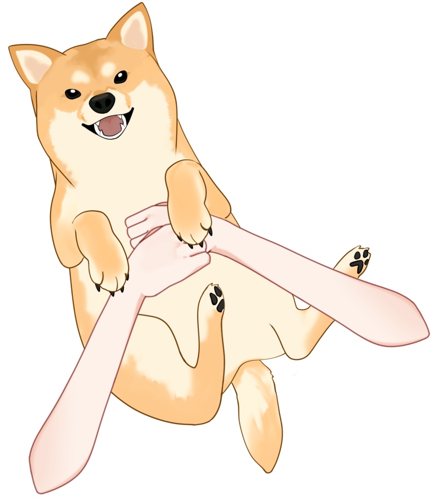Vtuber素材_柴犬を抱っこする手