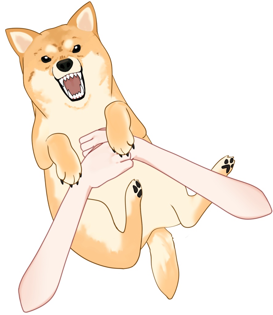 Vtuber素材_柴犬を抱っこする手