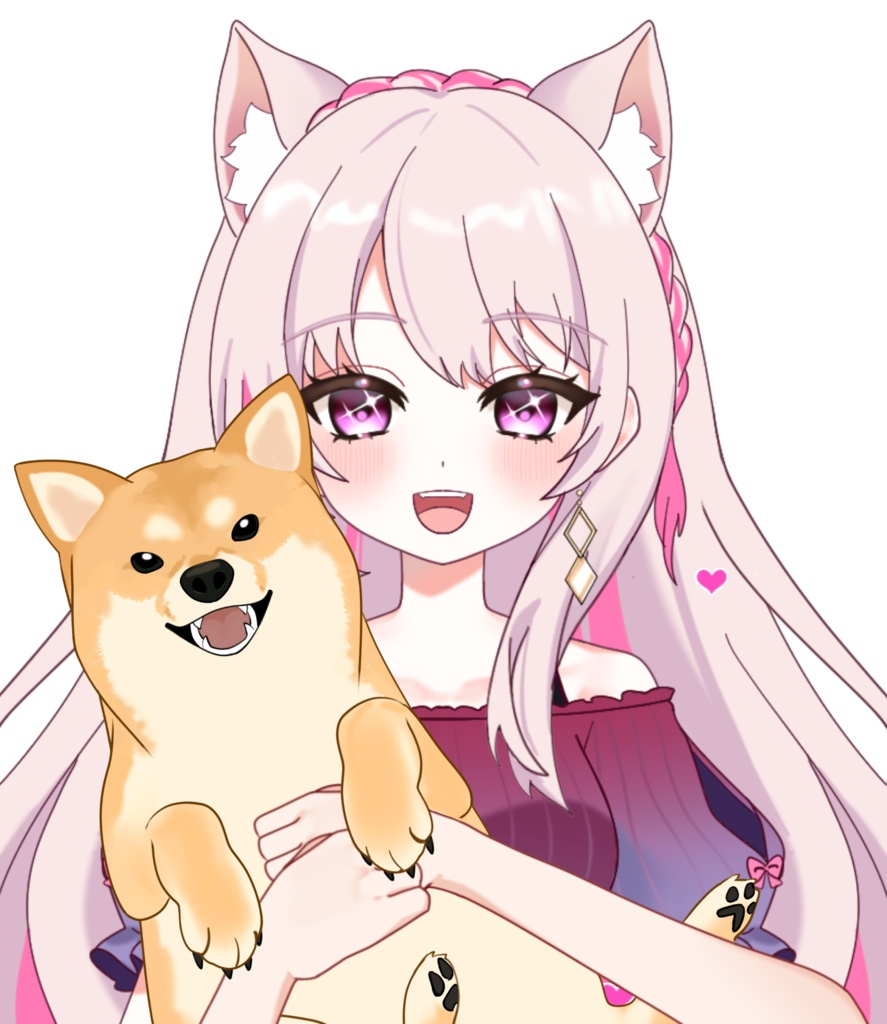 Vtuber素材_柴犬を抱っこする手