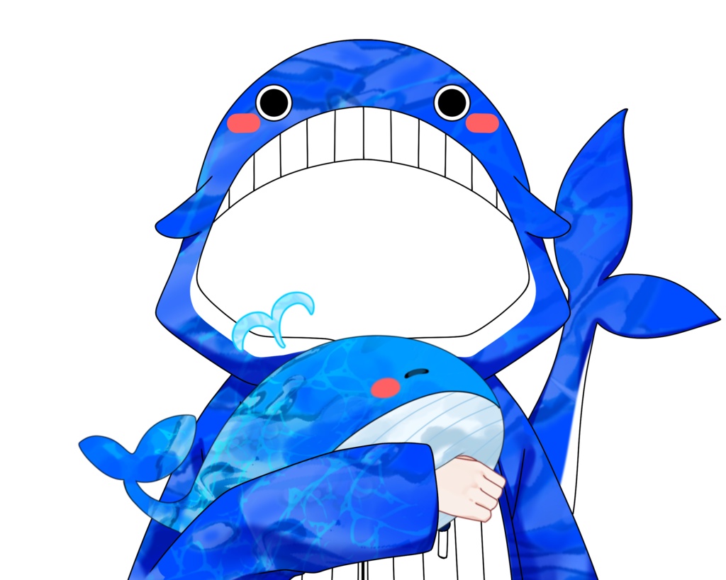 衣装素材_くじらパーカー