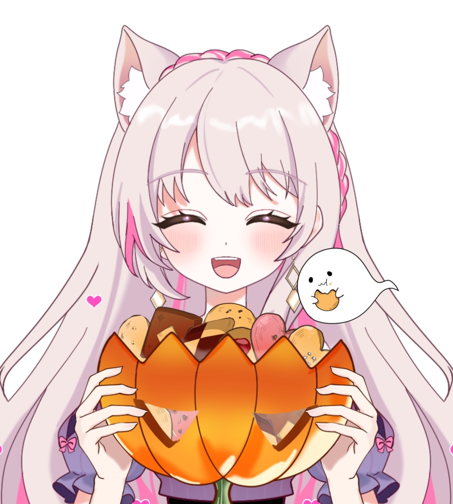 Vtuber素材_ハロウィンバスケットを持つ手