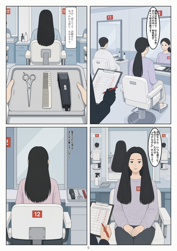 検定髪「総合刈り」