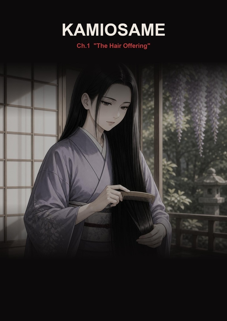 [English Edition] KAMIOSAME — The Hair Offering, Ch.1: Bridal Cutting Rite — Long Black Hair Shorn to a Blunt Bob with a Razor-Shaved Nape