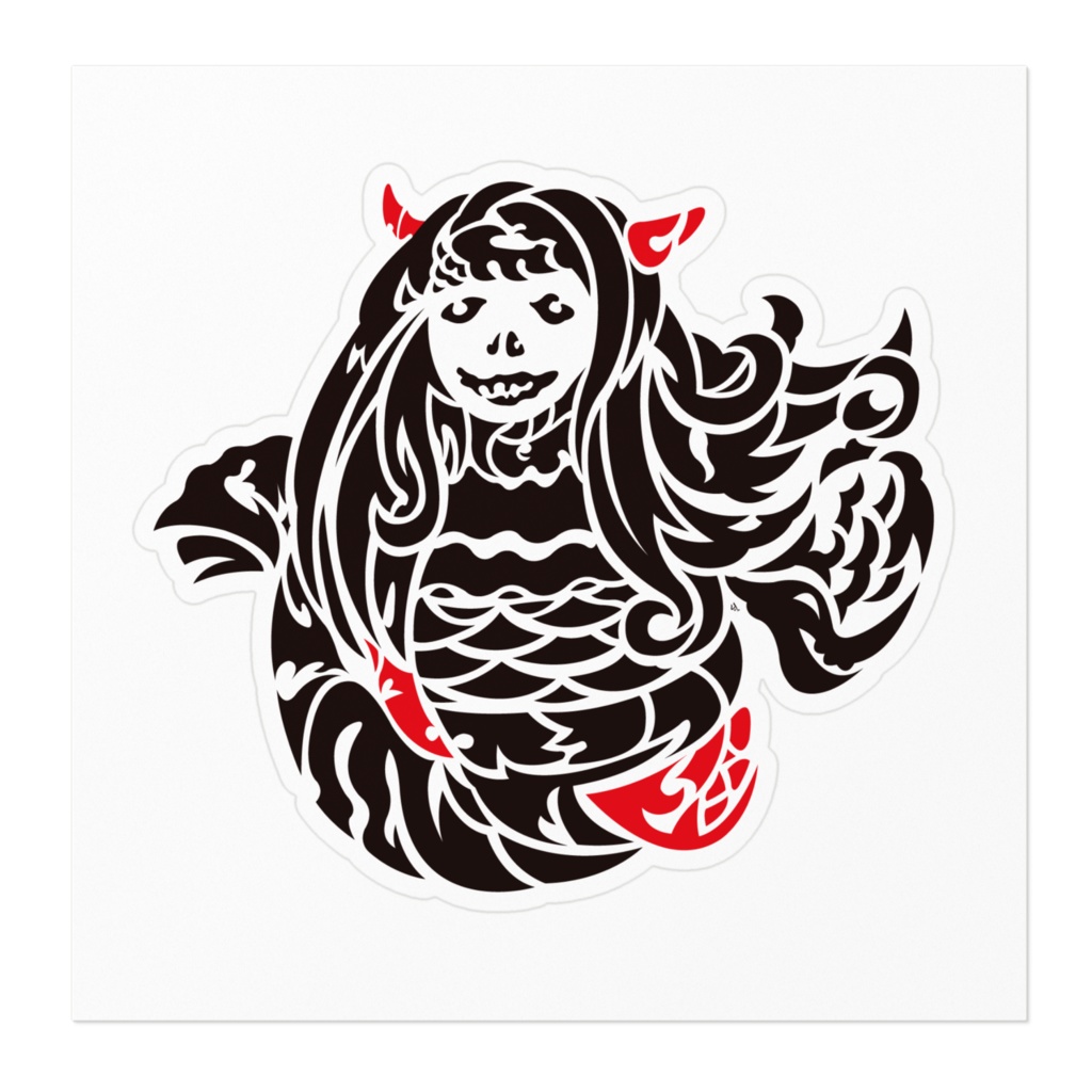 人魚ステッカー(ダイカット)/NINGYO sticker.(die cut)