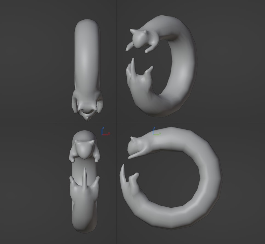 伸びるねこリング Stretch cat ring