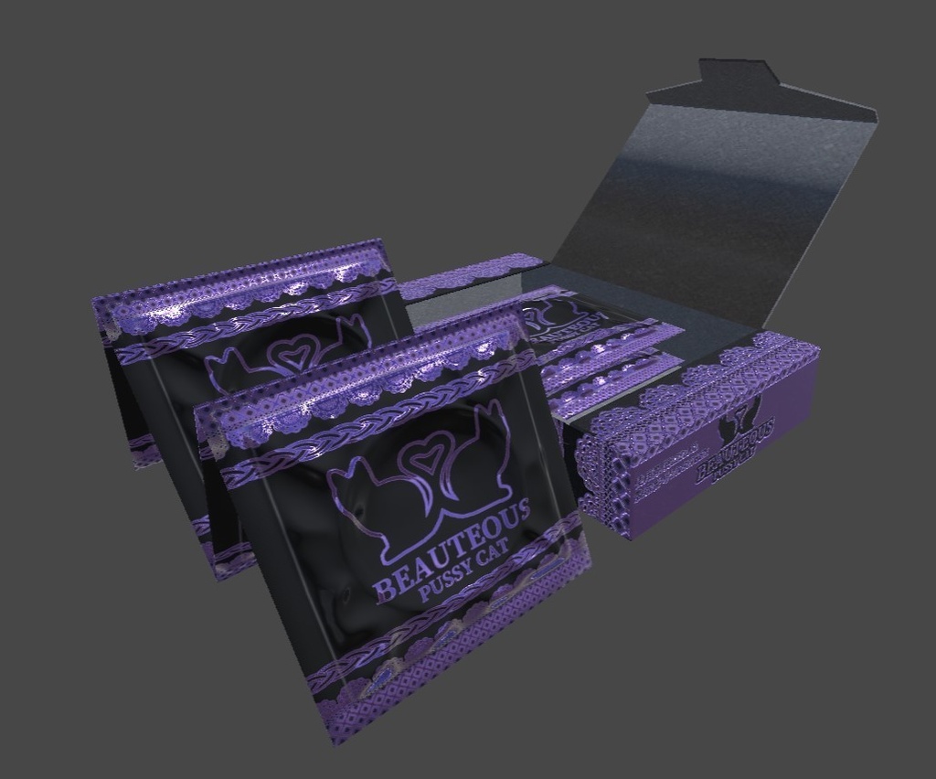 【PB対応】コンドーム箱 3Dモデル Condom box 3D model