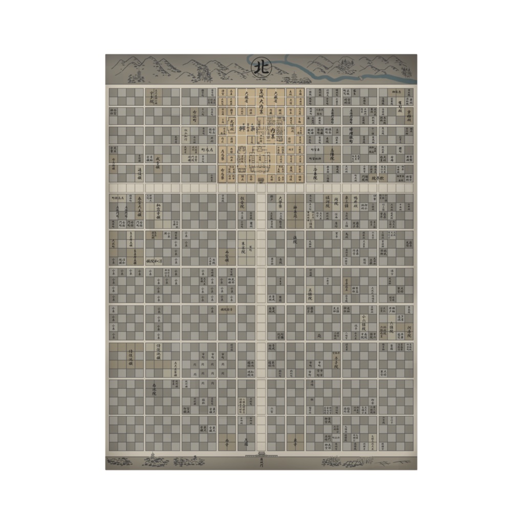 平安京将棋盤 テーブルクロス(900×1,200mm)