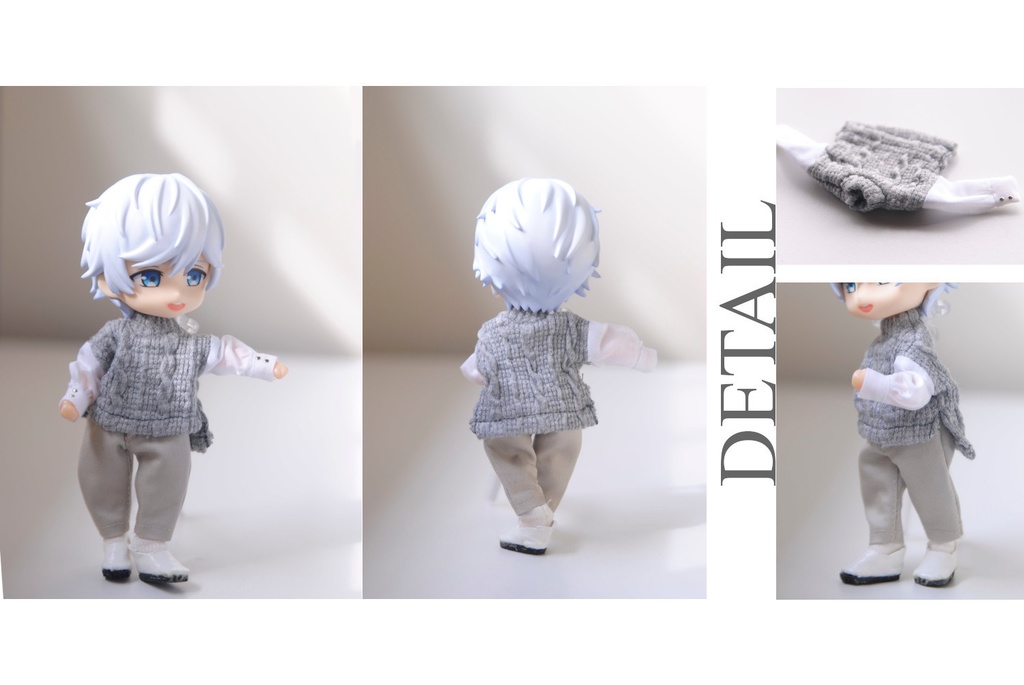 アラン風ニットコンビトップス