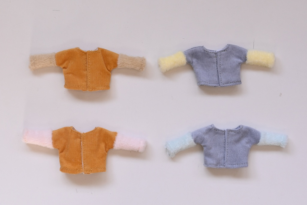 コーデュロイ袖ファートップス