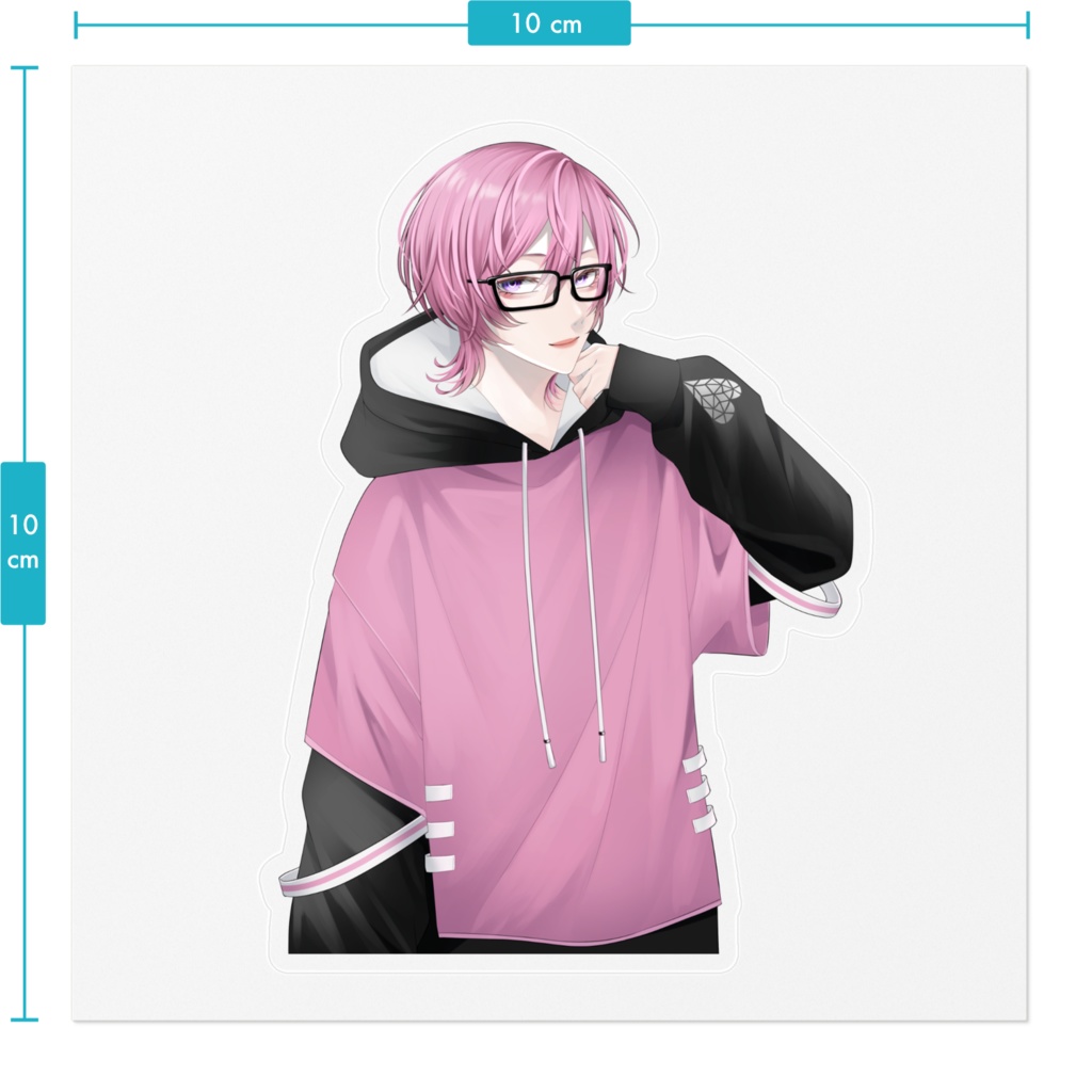 【ステッカー】メガネパーカーVer.差分あり(100mm/160mm)