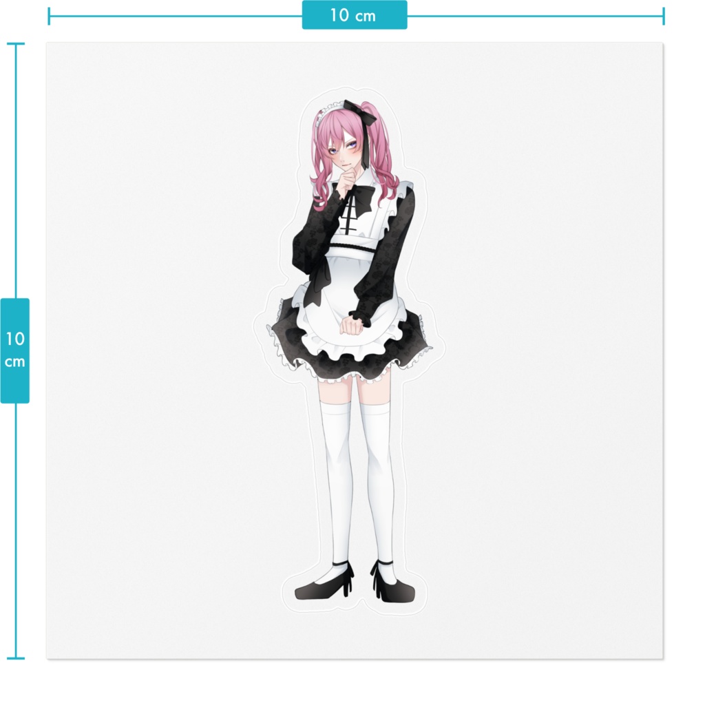 【ステッカー】メイドVer.(100mm/160mm)