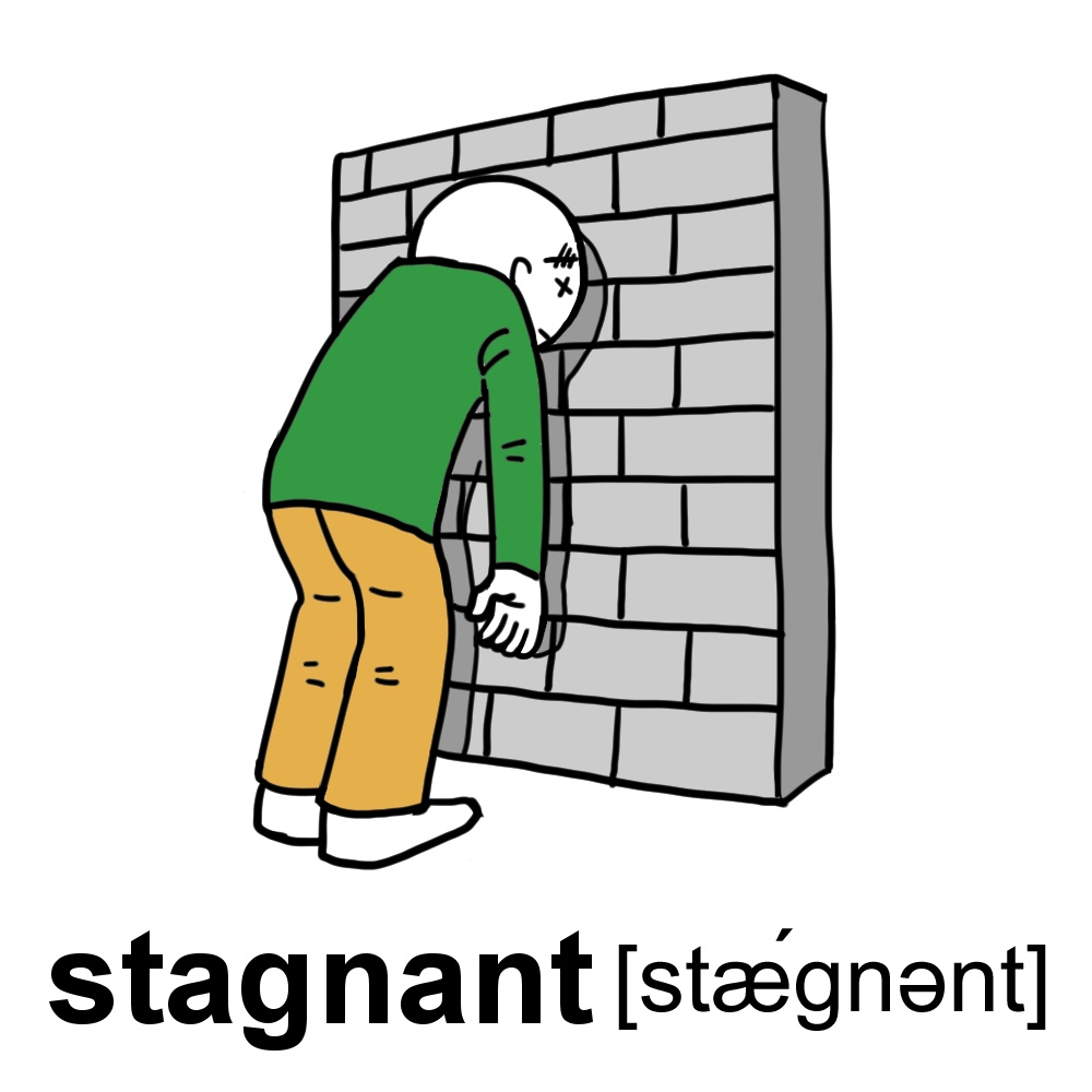 【商用利用可能】英単語「stagnant」の高解像度イラスト
