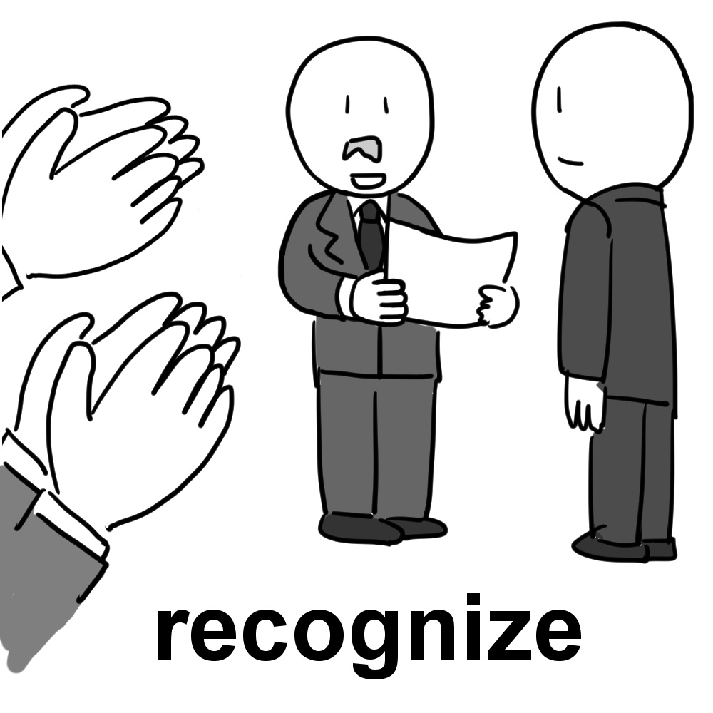 英単語「recognize」のイラスト