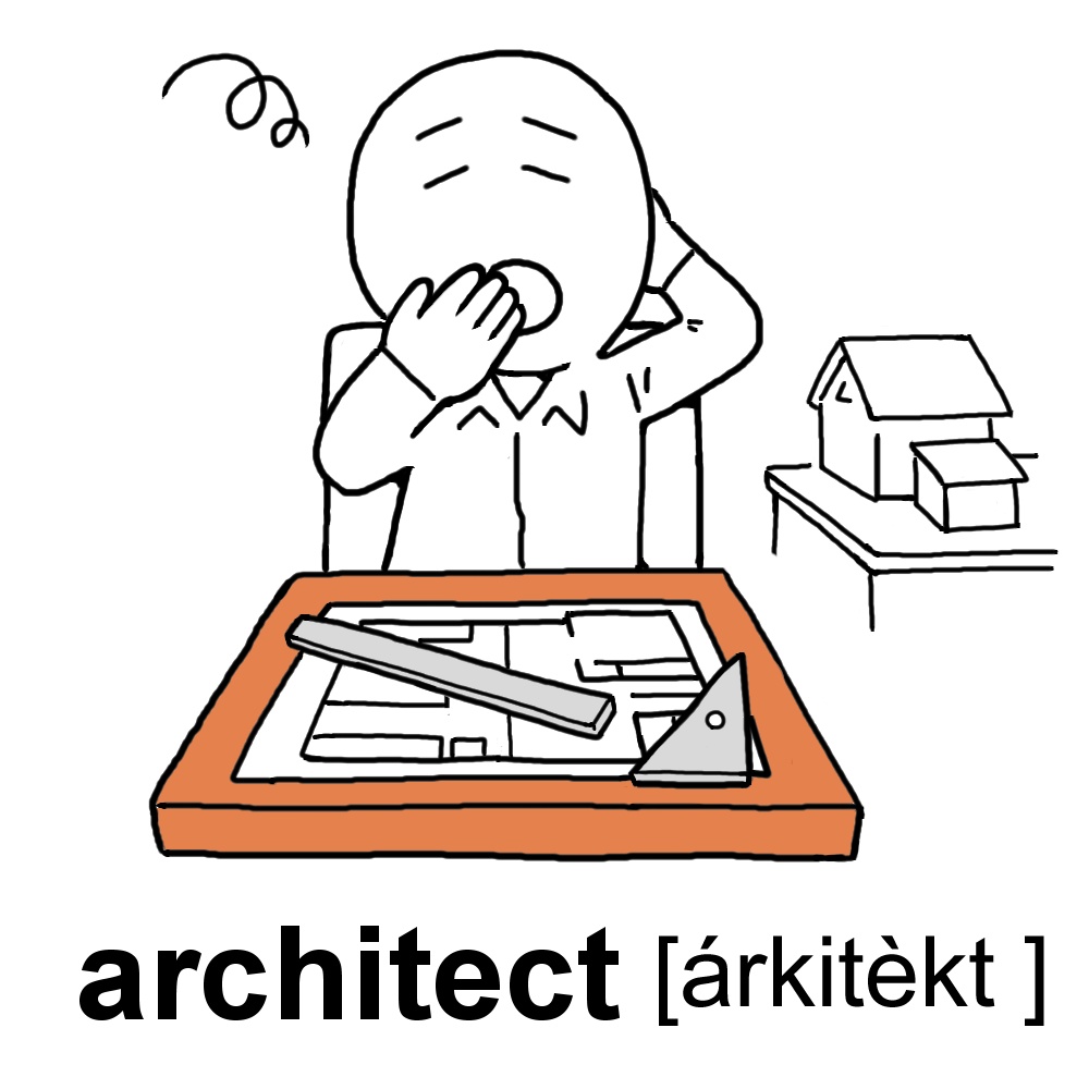 英単語「architect」のイラスト