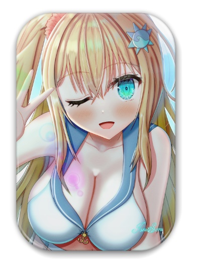 うちの子缶バッジ (スクエア) ~「内緒の撮影会だよ💗」青空海ちゃん~