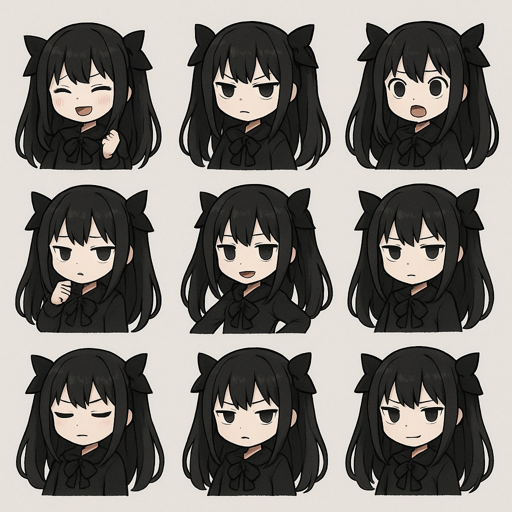 【商用利用可】ダーク系ゴシック少女・デフォルメ素材パック(19種セット)