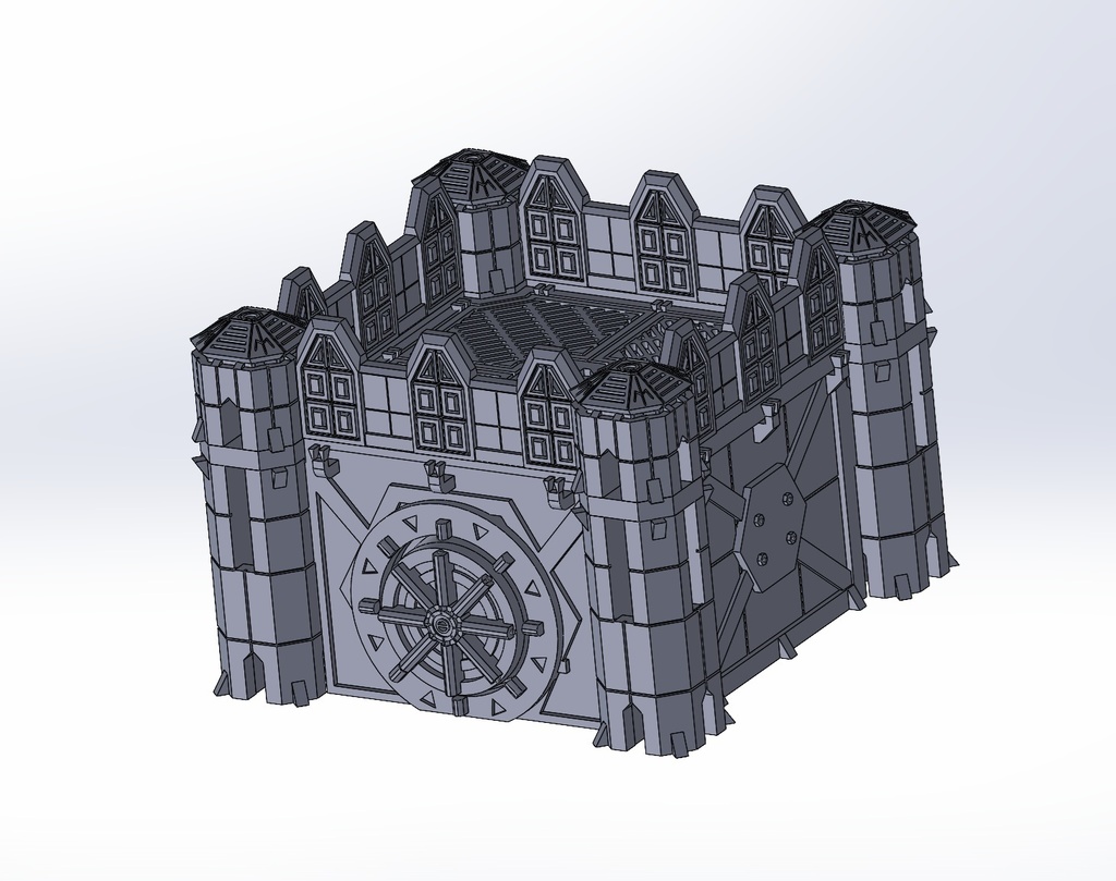 【3Dプリント用STL】SFテレインセット vol1 - narukiworks製ミニチュアゲーム用建物パーツ(9種)