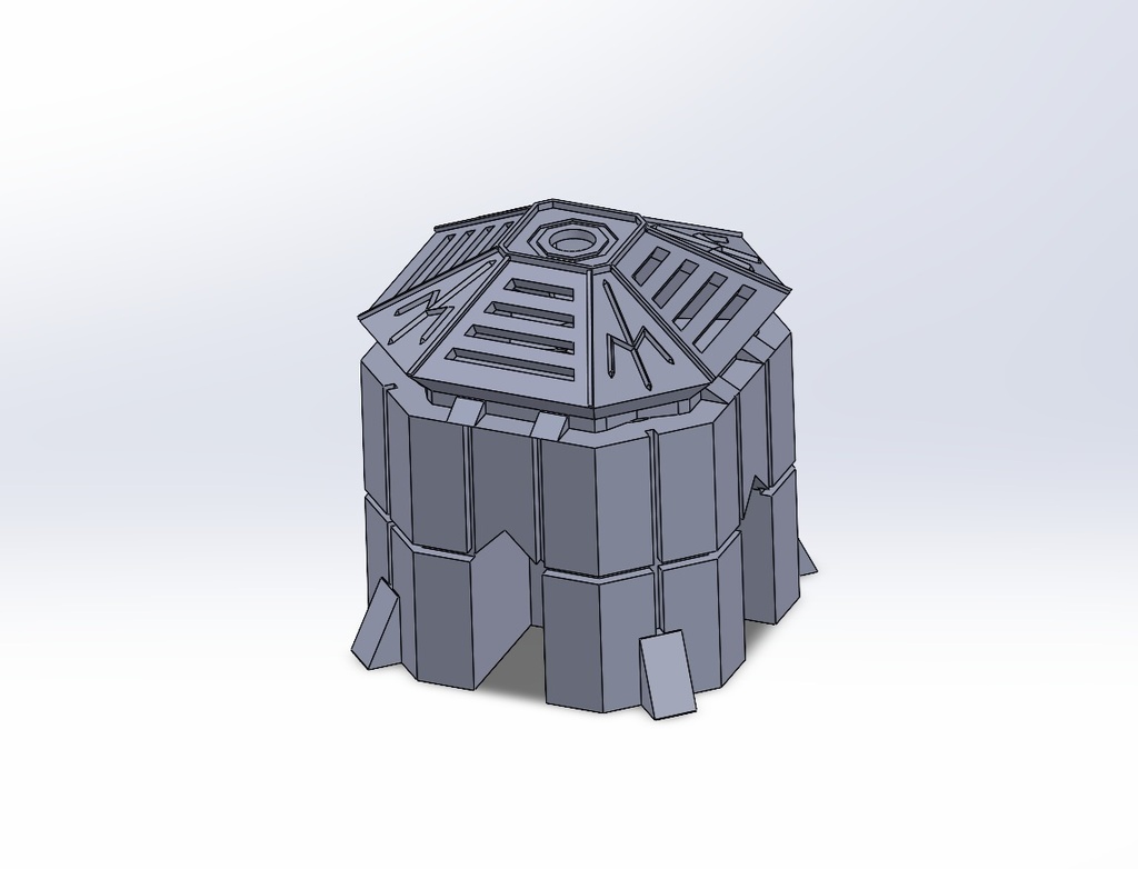 【3Dプリント用STL】SFテレインセット vol1 - narukiworks製ミニチュアゲーム用建物パーツ(9種)