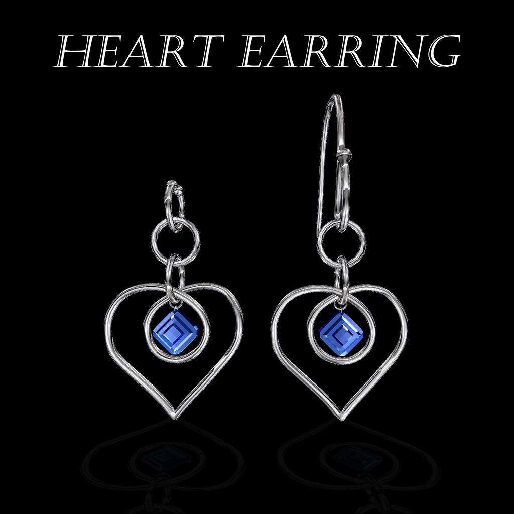 【 VRChat向け 】Heart Earrings