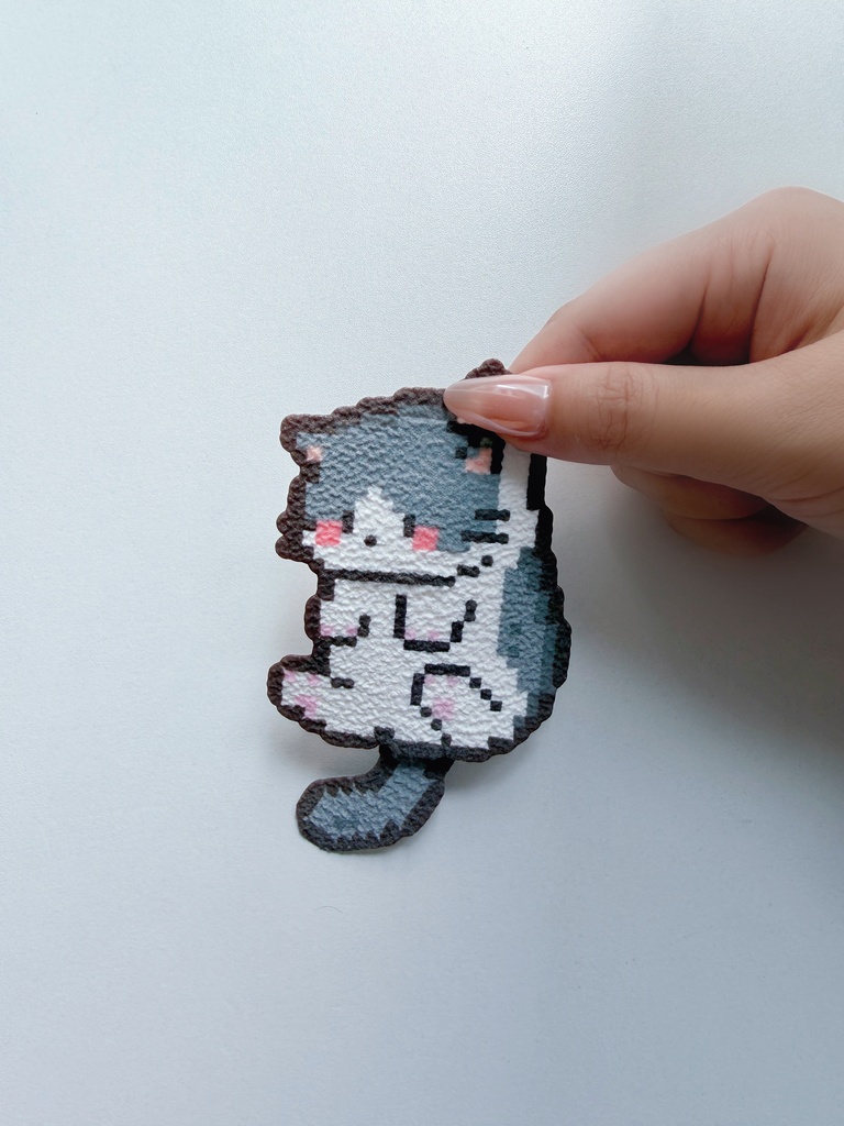 【アイロンビーズ図案】ゆらゆら揺れる!かわいい猫としっぽの図案集 9種セット / ドット絵データ(JPG/PNG)