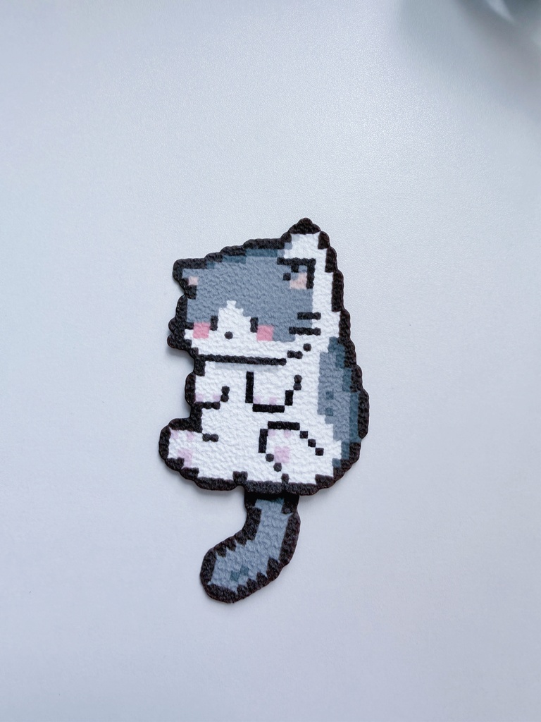 【アイロンビーズ図案】ゆらゆら揺れる!かわいい猫としっぽの図案集 9種セット / ドット絵データ(JPG/PNG)