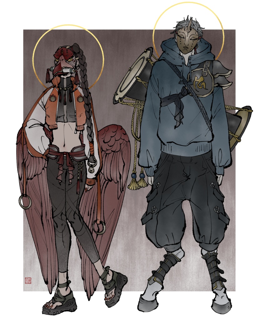 迦楼羅・緊那羅 スウェット 白・黒