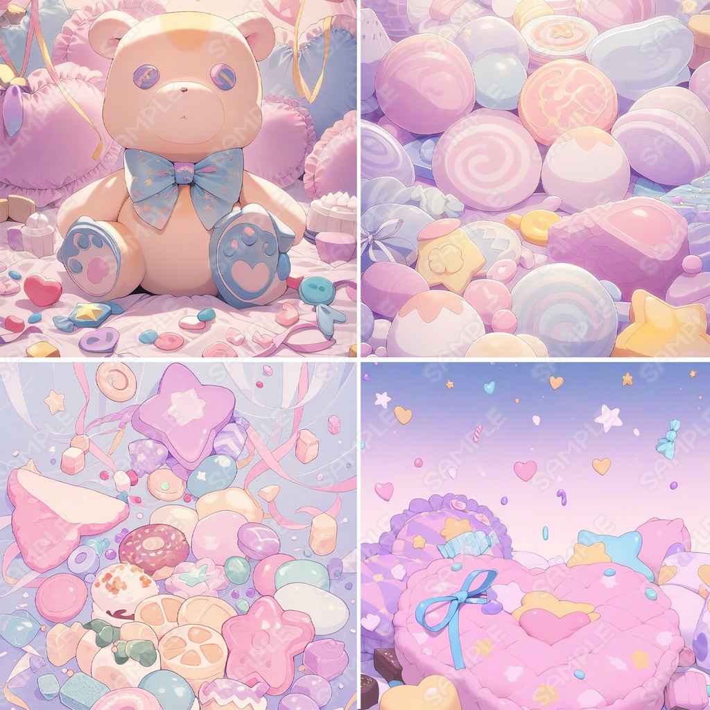 【BG002】お手軽_ゆめかわ風_背景素材セット