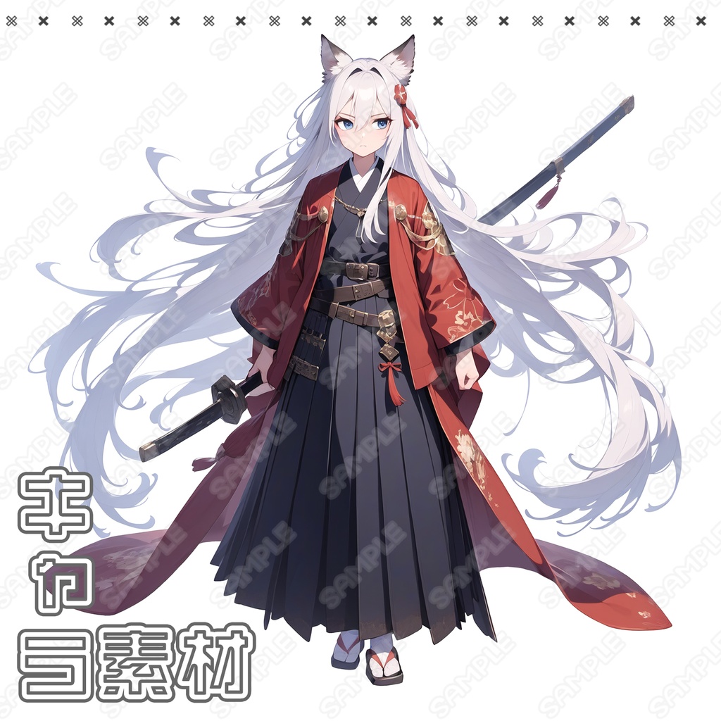 【020】キャラ素材_ケモミミ剣士_少女