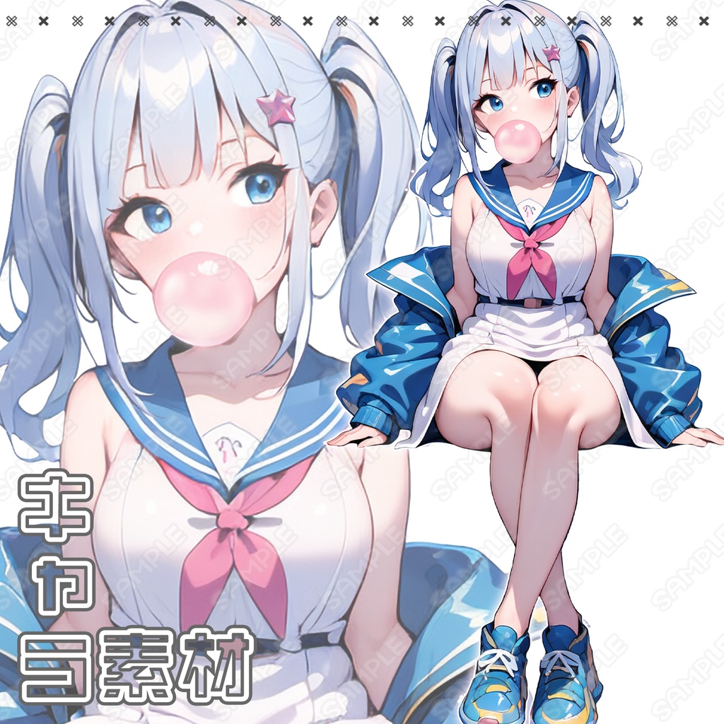 【026】キャラ素材_セーラー少女_夏服