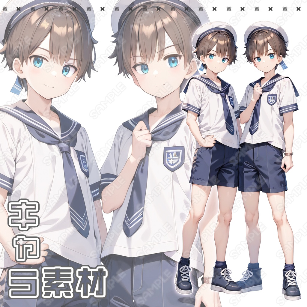 【031】キャラ素材_セーラー少年_双子