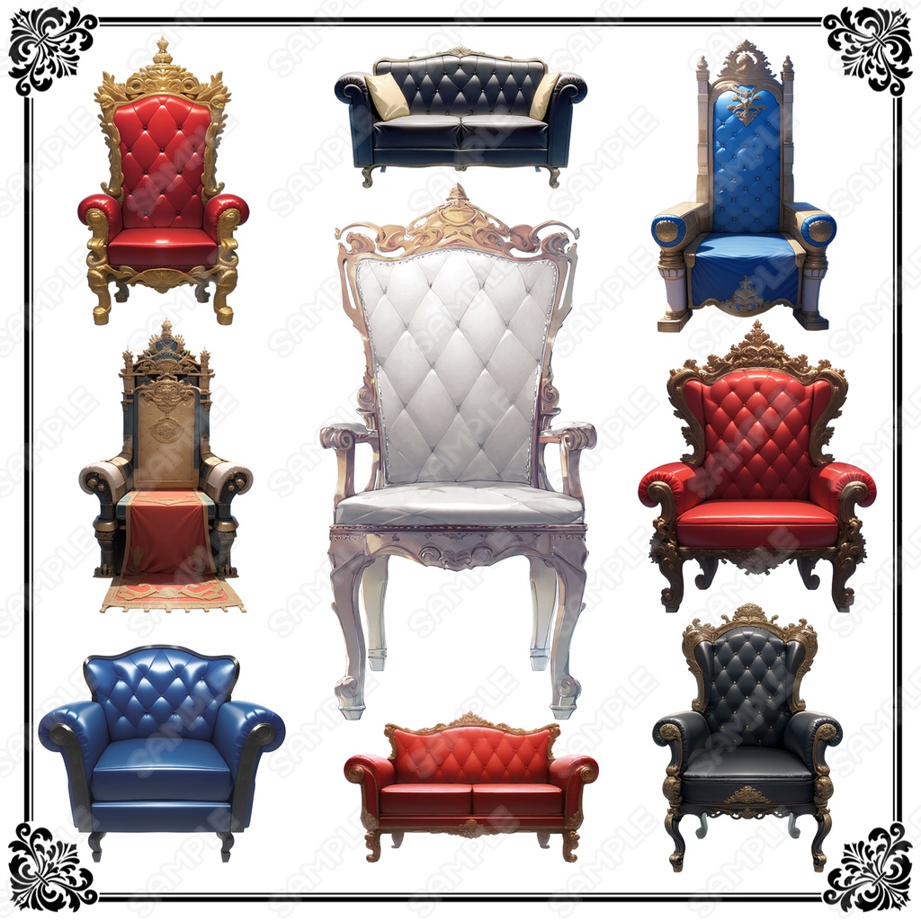 【Item001】アンティーク風_椅子素材_20種セット