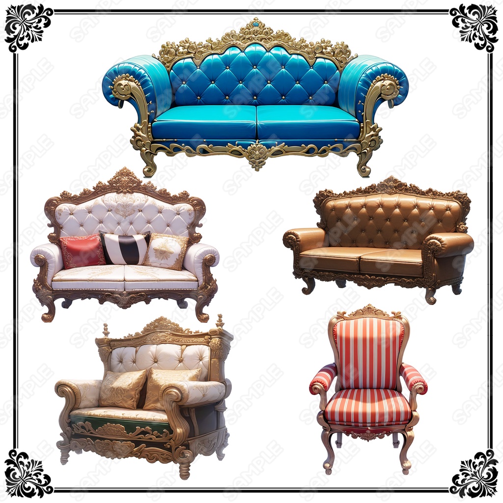 【Item001】アンティーク風_椅子素材_20種セット