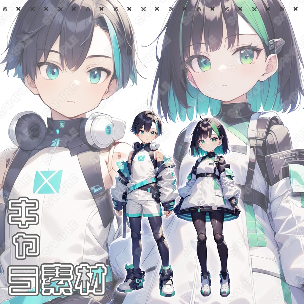 【032】キャラ素材_アンドロイド少年少女セット