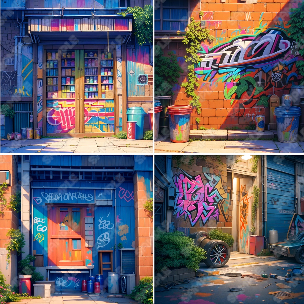 【BG004】グラフィティ背景素材_20枚セット