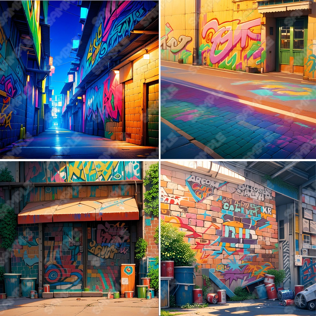 【BG004】グラフィティ背景素材_20枚セット