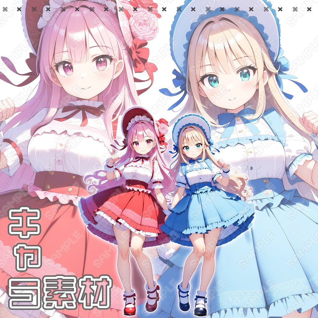 【042】キャラ素材_お嬢様風_双子