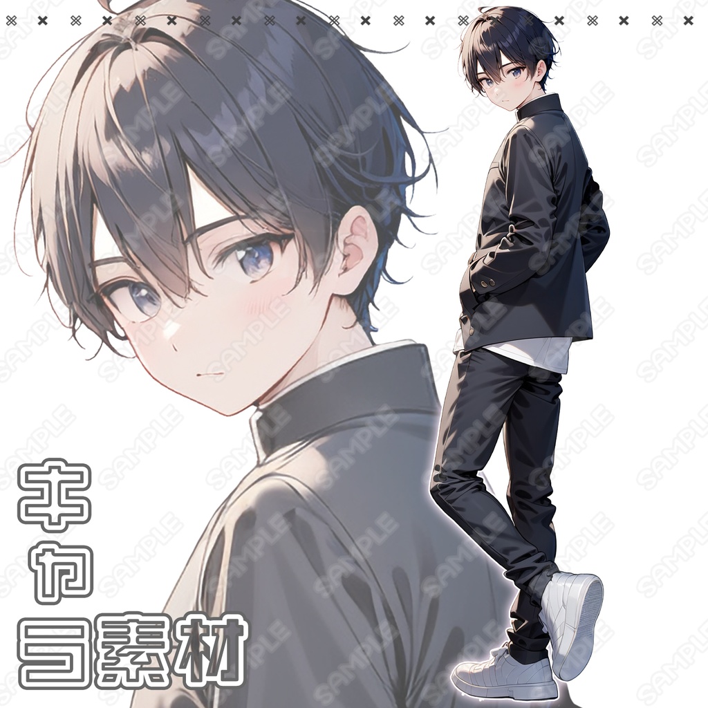 【048】キャラ素材_男子学生_学ラン