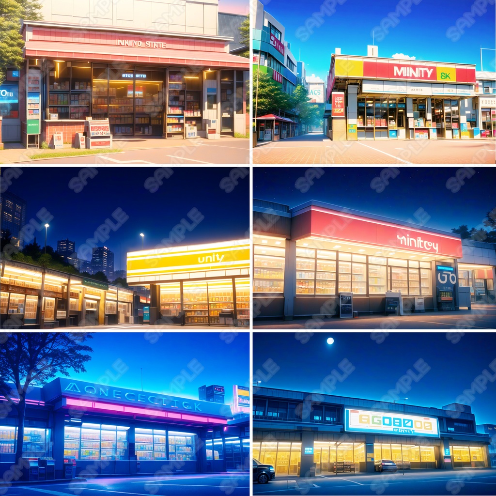 【BG005】コンビニ背景素材_20枚セット