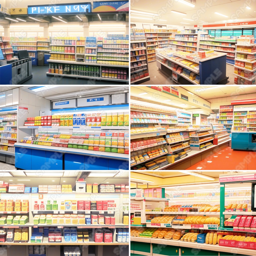 【BG005】コンビニ背景素材_20枚セット